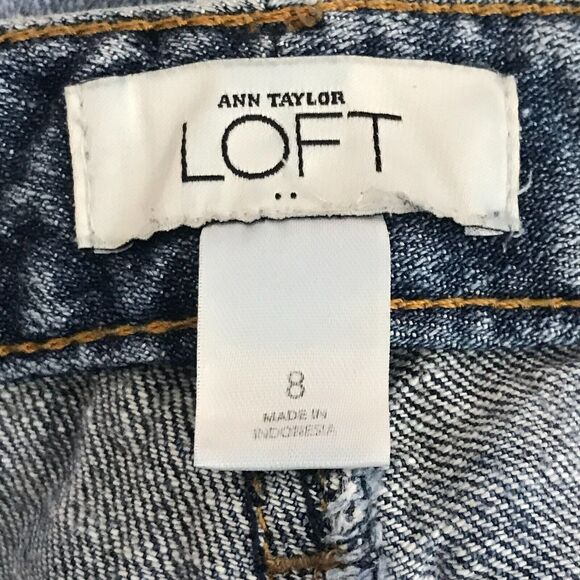 Ann Taylor LOFT Jeans Womens 8 Medium Blue Straight Leg Cotton Stretch Mid Rise - Picture 6 of 11